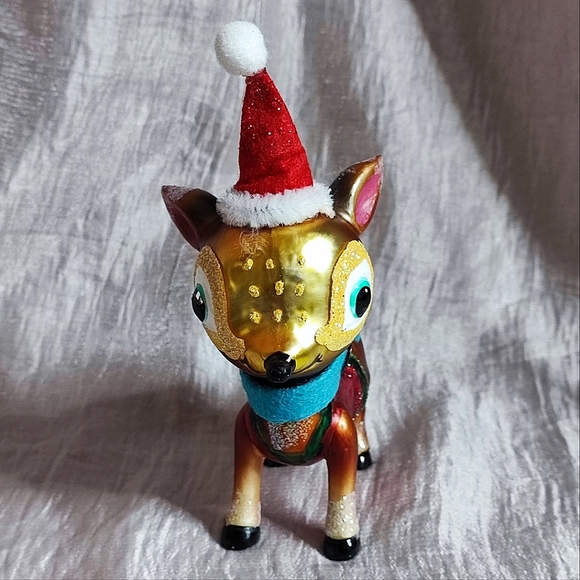 BestPysanky Santa Rudolph Reindeer Whimsical Glass Vintage Christmas Ornament - Picture 6 of 8